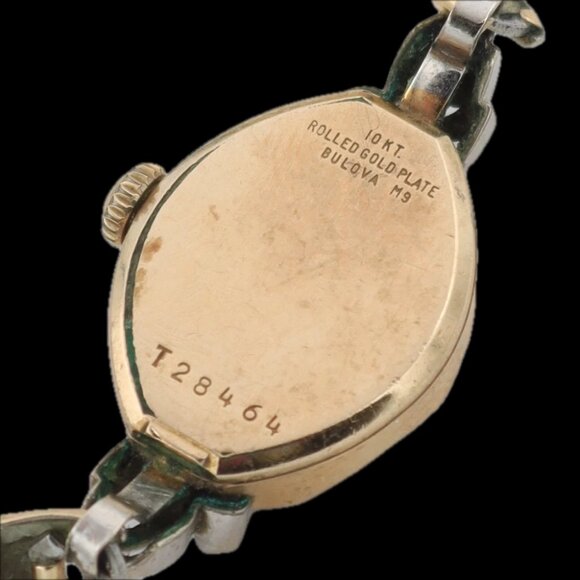 Vintage 1969 Bulova 2831 Two Tone Diamond Ladies Mechanical Wristwatch 10k RGP - Picture 3 of 5